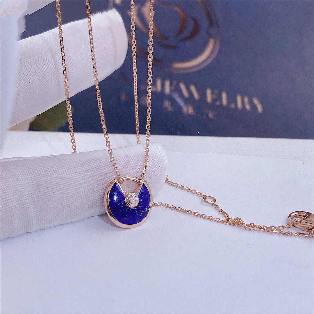 [Marins]AMULETTE ROSE GOLD AGATE NECKLACE