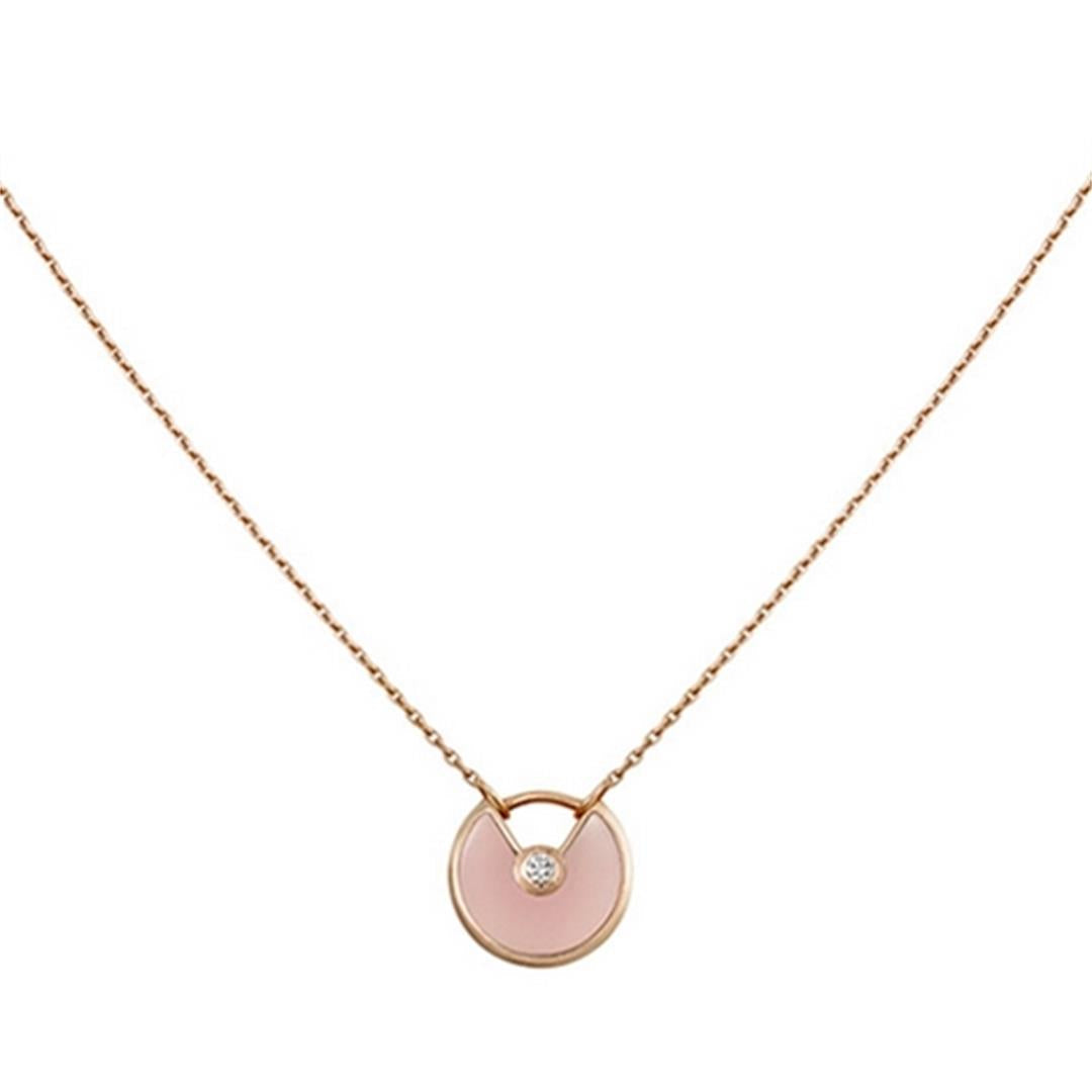 [Marins]AMULETTE ROSE GOLD PINK MOP NECKLACE