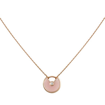 [Marins]AMULETTE ROSE GOLD PINK MOP NECKLACE
