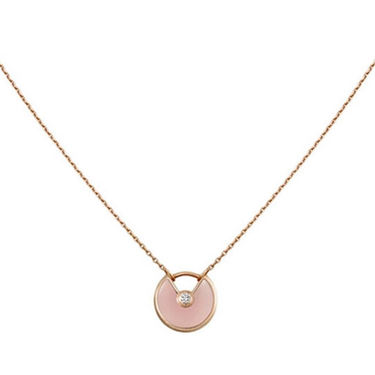 [Marins]AMULETTE ROSE GOLD PINK MOP NECKLACE