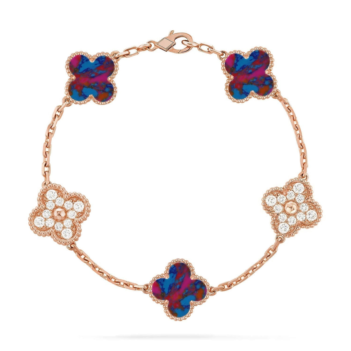 [Marins]CLOVER 5 MOTIF COLOR GEMSTONES BRACELET COLLECTION