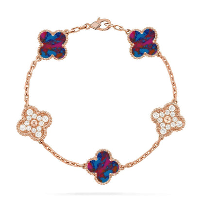 [Marins]CLOVER 5 MOTIF COLOR GEMSTONES BRACELET COLLECTION