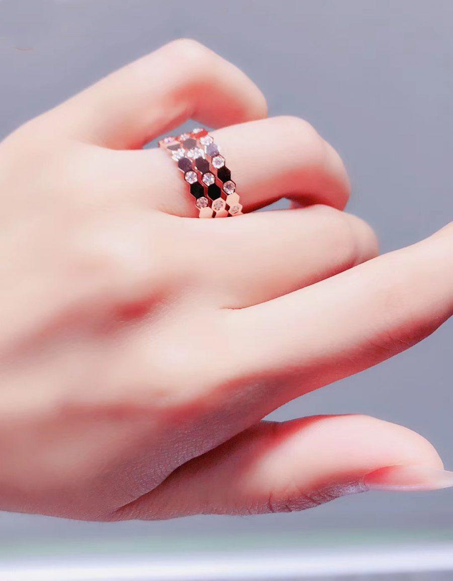 [Marins]BEE LOVE RING PINK GOLD DIAMOND