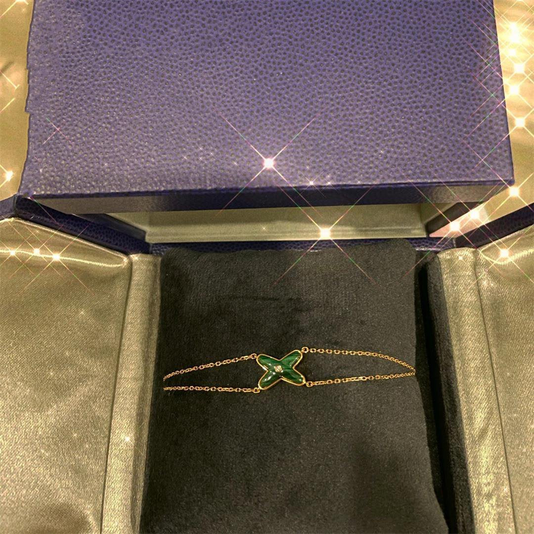 [Marins]JEUX BRACELET MALACHITE PINK GOLD 1 DIAMOND