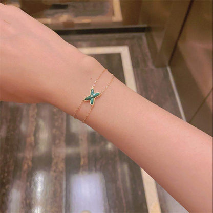 [Marins]JEUX BRACELET MALACHITE PINK GOLD 1 DIAMOND