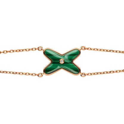 [Marins]JEUX BRACELET MALACHITE PINK GOLD 1 DIAMOND