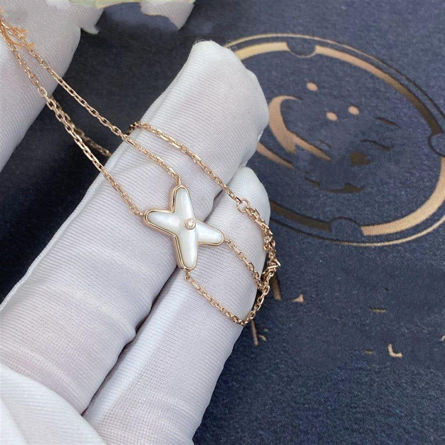 [Marins]JEUX BRACELET WHITE MOP PINK GOLD 1 DIAMOND