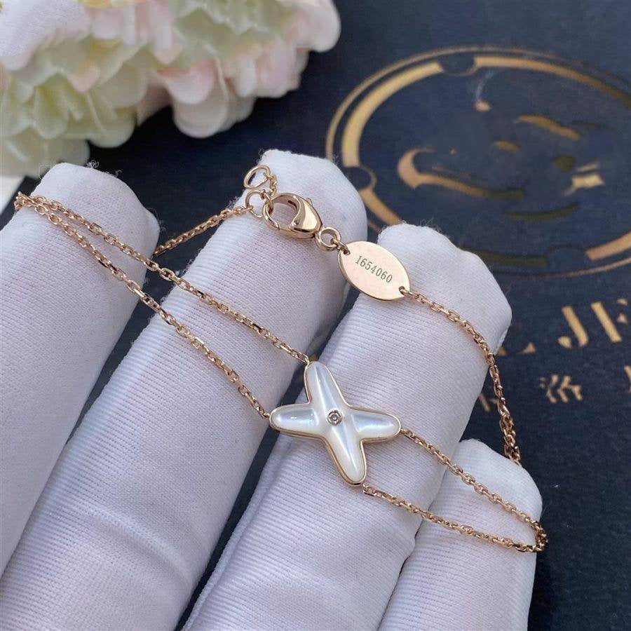 [Marins]JEUX BRACELET WHITE MOP PINK GOLD 1 DIAMOND