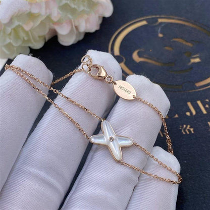 [Marins]JEUX BRACELET WHITE MOP PINK GOLD 1 DIAMOND