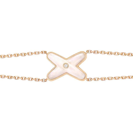 [Marins]JEUX BRACELET WHITE MOP PINK GOLD 1 DIAMOND