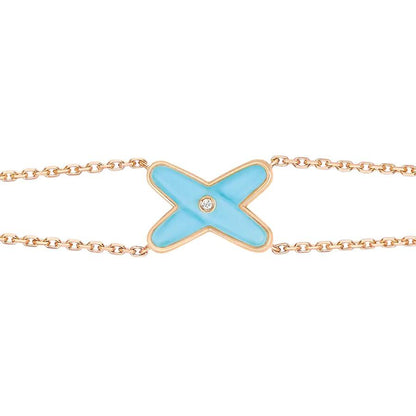 [Marins]JEUX BRACELET TURQUOISE PINK GOLD 1 DIAMOND