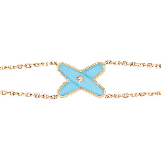 [Marins]JEUX BRACELET TURQUOISE PINK GOLD 1 DIAMOND