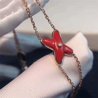 [Marins]JEUX BRACELET CARNELIAN PINK GOLD 1 DIAMOND