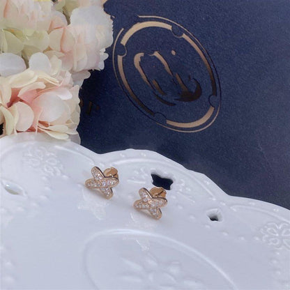 [Marins]JEUX DE PINK GOLD DIAMOND EARRINGS