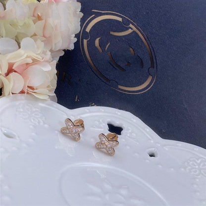 [Marins]JEUX DE PINK GOLD DIAMOND EARRINGS