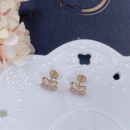 [Marins]JEUX DE PINK GOLD DIAMOND EARRINGS