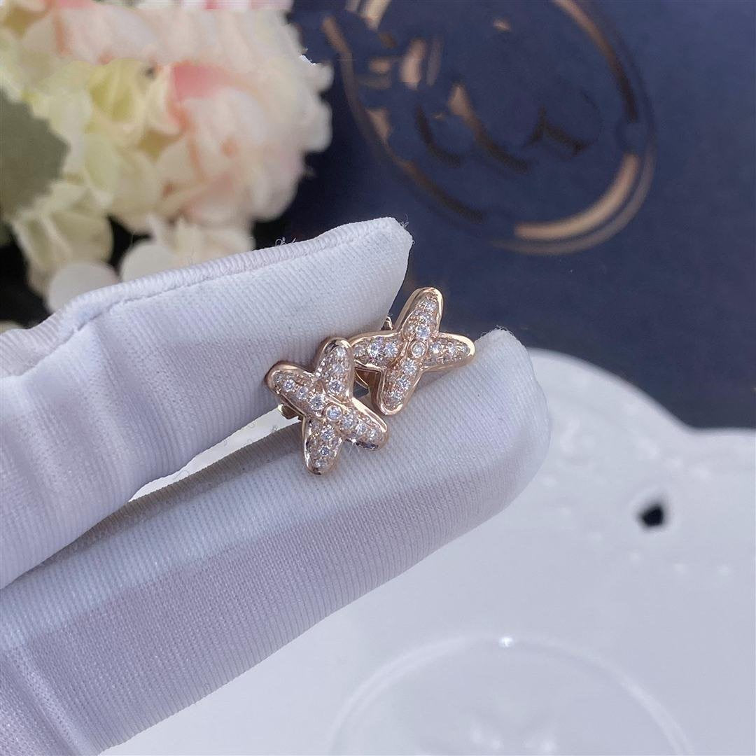 [Marins]JEUX DE PINK GOLD DIAMOND EARRINGS