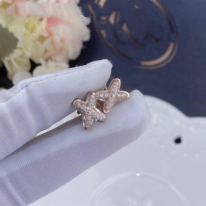 [Marins]JEUX DE PINK GOLD DIAMOND EARRINGS