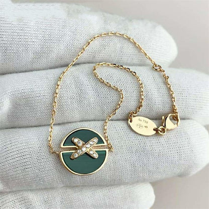 [Marins]JEUX DE BRACELET MALACHITE PINK GOLD DIAMONDS
