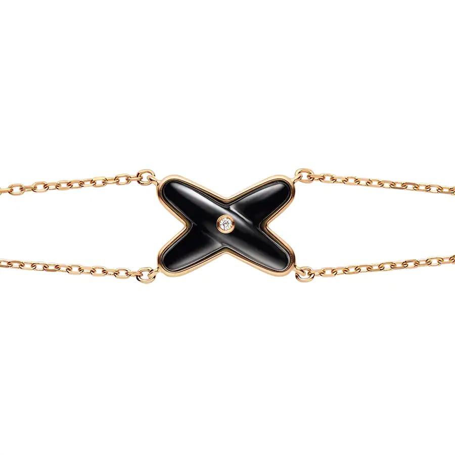 [Marins]JEUX BRACELET ONYX PINK GOLD 1 DIAMOND