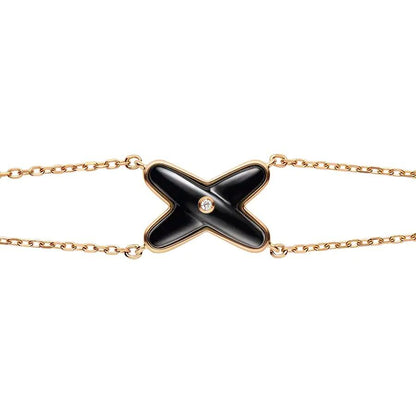 [Marins]JEUX BRACELET ONYX PINK GOLD 1 DIAMOND