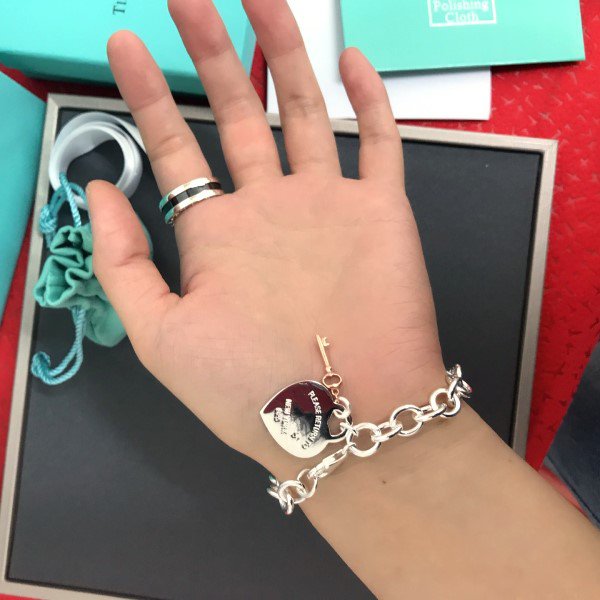 [Marins]KEY HEART CARD CHUNKY INTERLOCKING BRACELET LENGTH