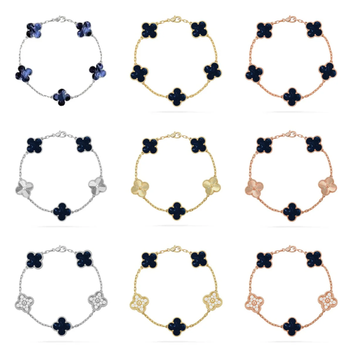 [Marins]CLOVER 5 MOTIF PIETERSITE BRACELET COLLECTION