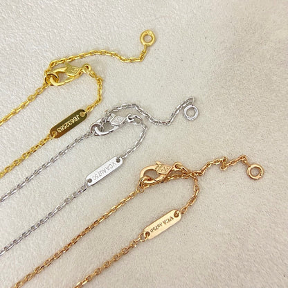[Marins]NEW 15MM PURPLE SAND-GOLD FOUR-LEAF CLOVER NECKLACE