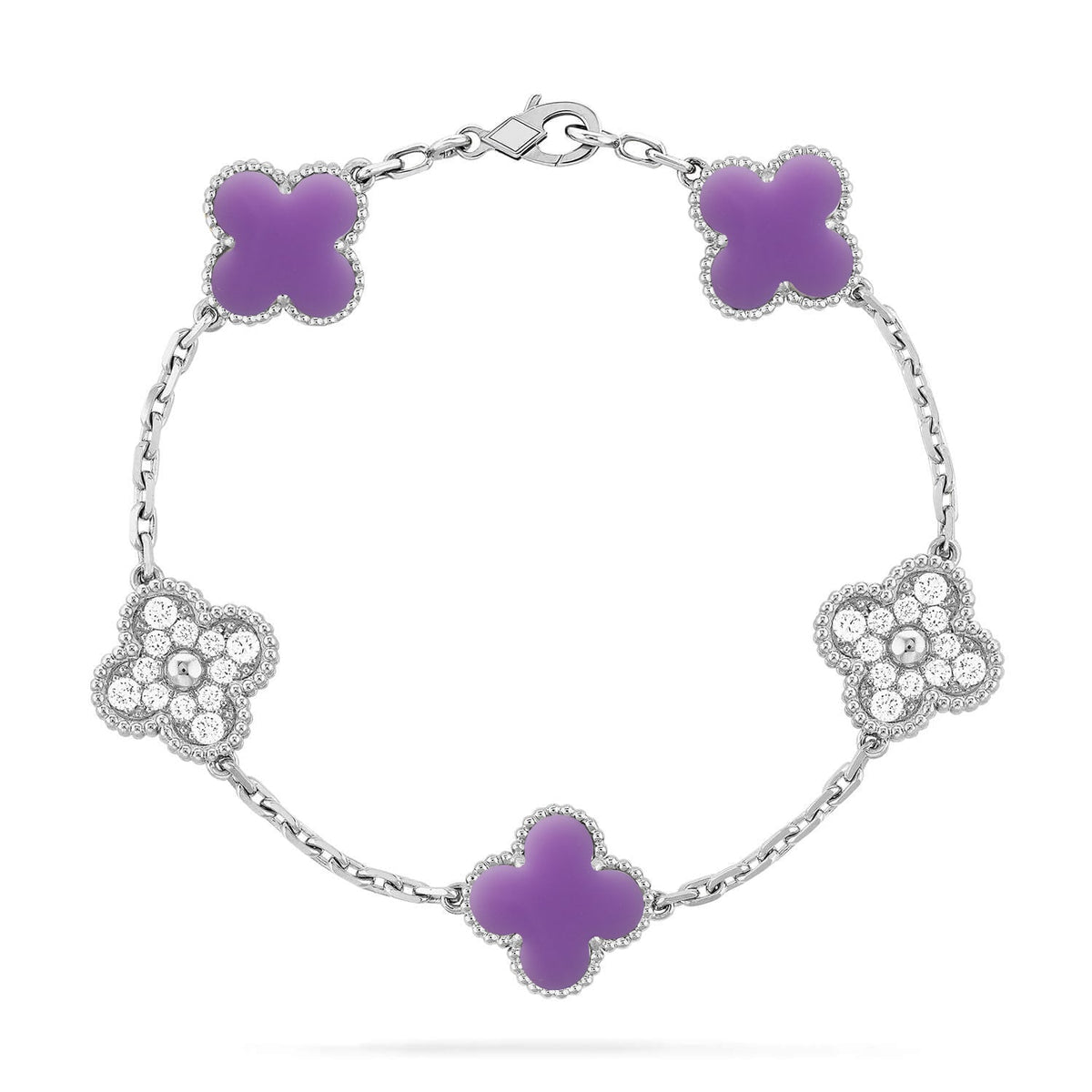 [Marins]CLOVER 5 MOTIF LIGHT PURPLE BRACELET COLLECTION