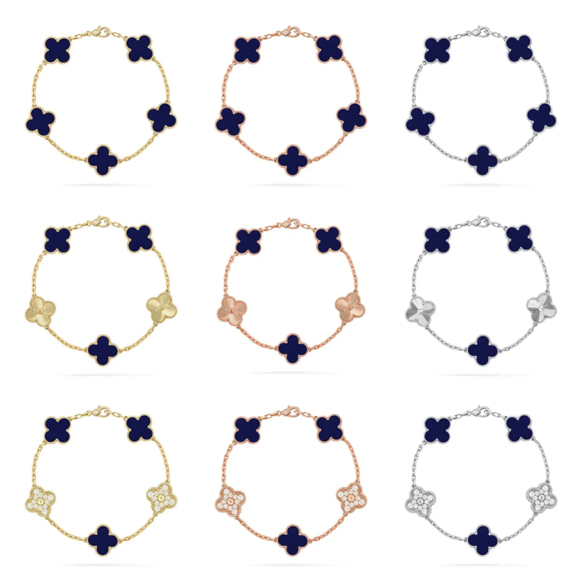 [Marins]CLOVER 5 MOTIF LAPIS LAZULI BRACELET COLLECTION