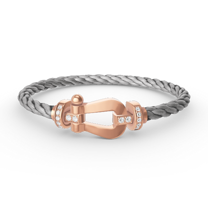 [Marins]FORCE LARGE HORSESHOE HALF DIAMOND BRACELET ROSE GOLD