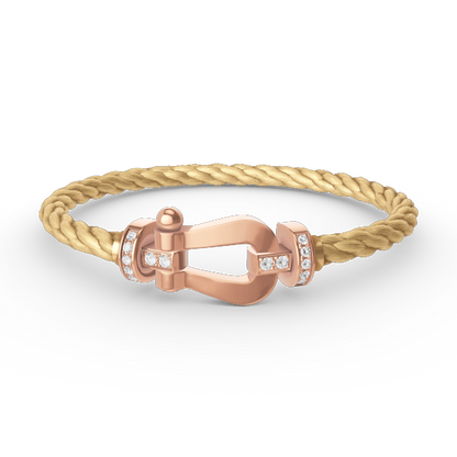 [Marins]FORCE LARGE HORSESHOE HALF DIAMOND BRACELET ROSE GOLD