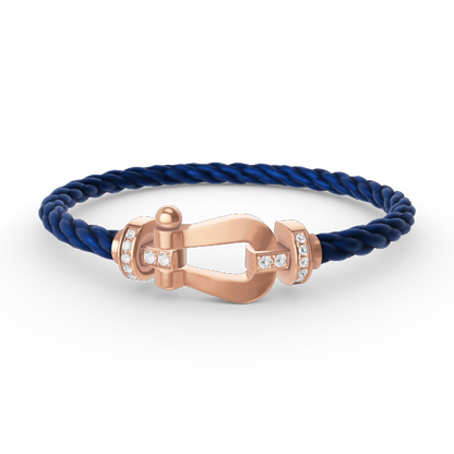 [Marins]FORCE LARGE HORSESHOE HALF DIAMOND BRACELET ROSE GOLD