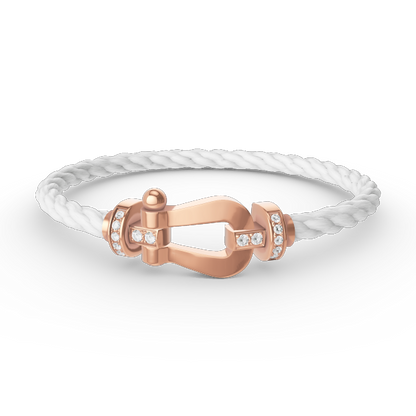 [Marins]FORCE LARGE HORSESHOE HALF DIAMOND BRACELET ROSE GOLD
