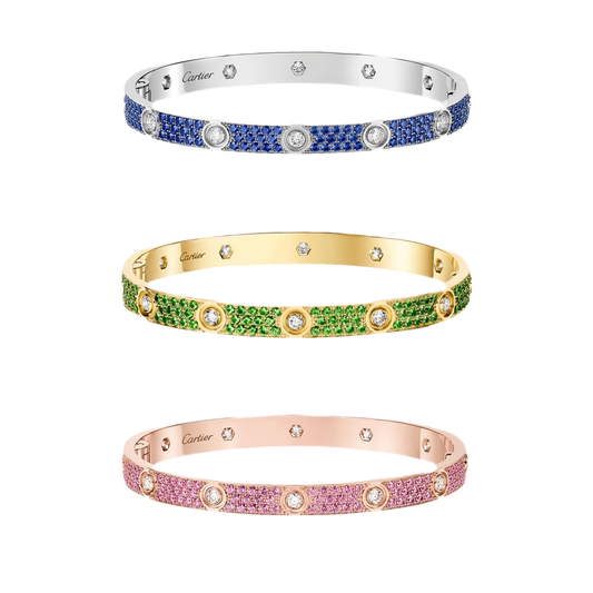 [Marins]2026 PAVE GEMSTONE LOVE BRACELET 6.1MM 10 DIAMONDS