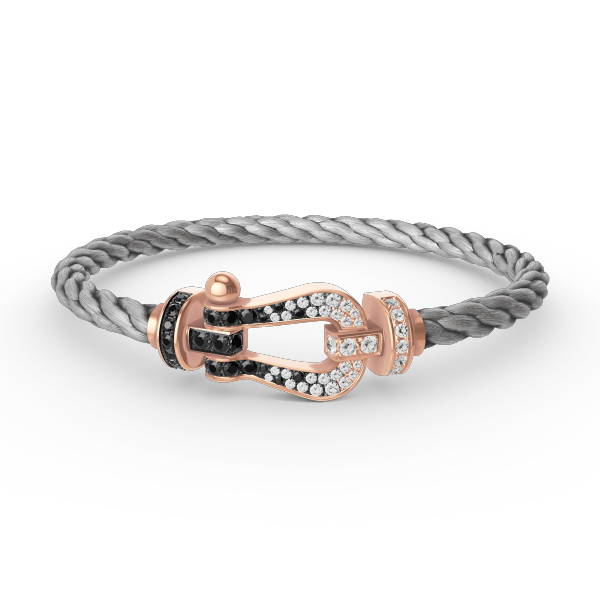 [Marins]FORCE LARGE HORSESHOE BLACK WHITE DIAMOND BRACELET ROSE GOLD