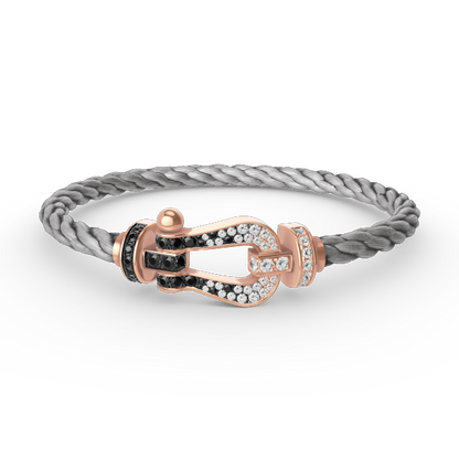 [Marins]FORCE LARGE HORSESHOE BLACK WHITE DIAMOND BRACELET ROSE GOLD