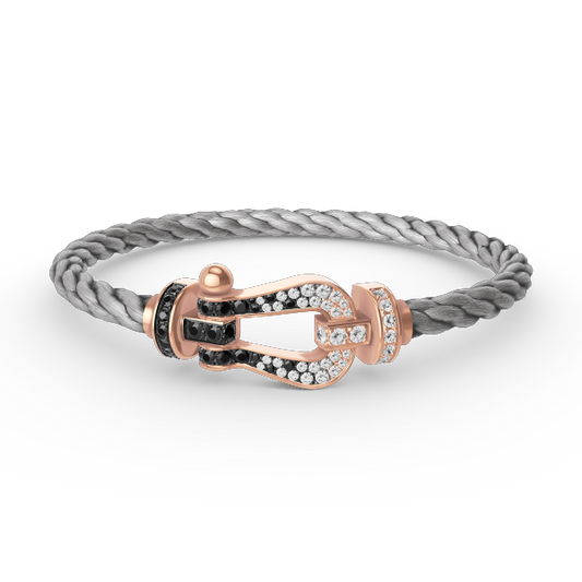 [Marins]FORCE LARGE HORSESHOE BLACK WHITE DIAMOND BRACELET ROSE GOLD