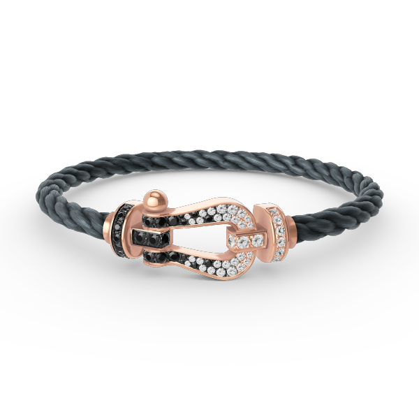 [Marins]FORCE LARGE HORSESHOE BLACK WHITE DIAMOND BRACELET ROSE GOLD
