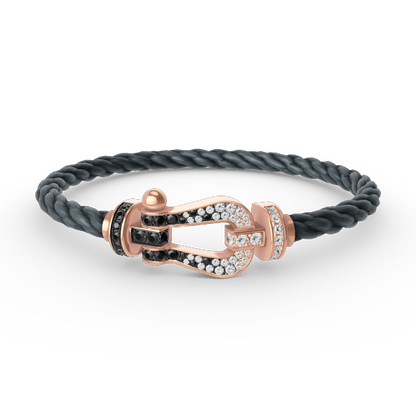 [Marins]FORCE LARGE HORSESHOE BLACK WHITE DIAMOND BRACELET ROSE GOLD