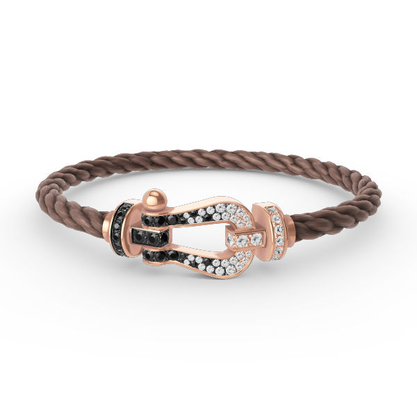 [Marins]FORCE LARGE HORSESHOE BLACK WHITE DIAMOND BRACELET ROSE GOLD