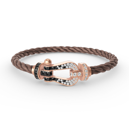 [Marins]FORCE LARGE HORSESHOE BLACK WHITE DIAMOND BRACELET ROSE GOLD