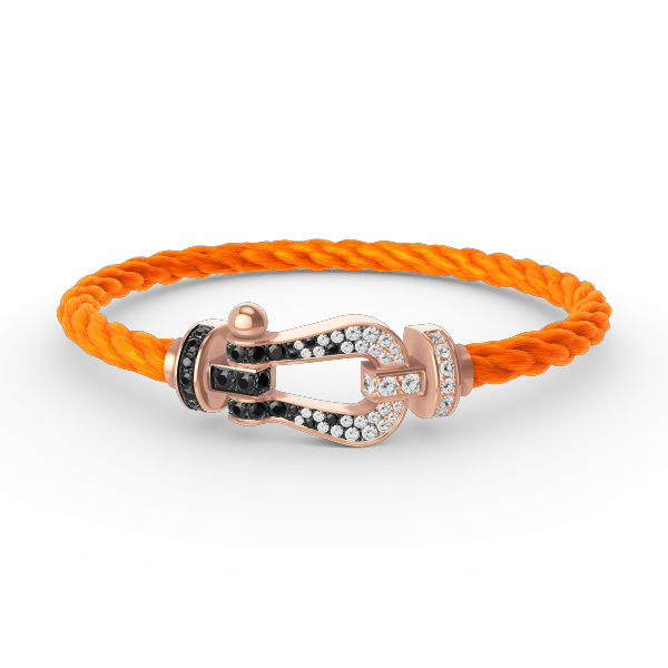 [Marins]FORCE LARGE HORSESHOE BLACK WHITE DIAMOND BRACELET ROSE GOLD