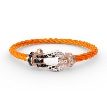 [Marins]FORCE LARGE HORSESHOE BLACK WHITE DIAMOND BRACELET ROSE GOLD