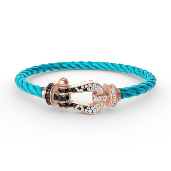 [Marins]FORCE LARGE HORSESHOE BLACK WHITE DIAMOND BRACELET ROSE GOLD