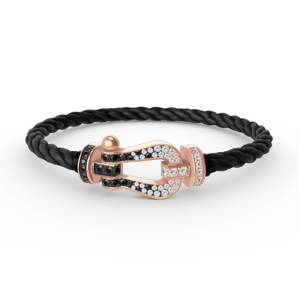 [Marins]FORCE LARGE HORSESHOE BLACK WHITE DIAMOND BRACELET ROSE GOLD