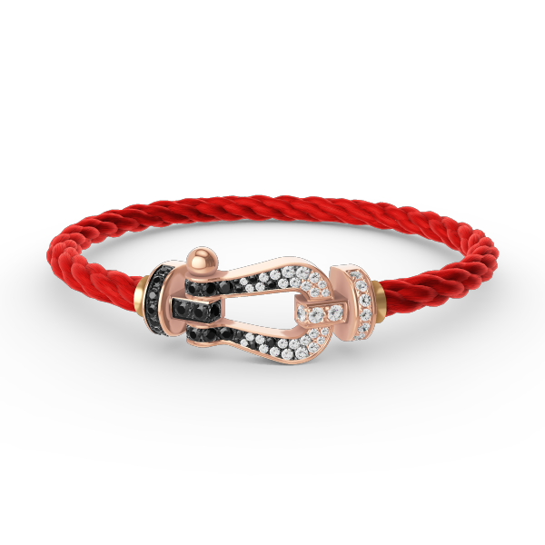 [Marins]FORCE LARGE HORSESHOE BLACK WHITE DIAMOND BRACELET ROSE GOLD