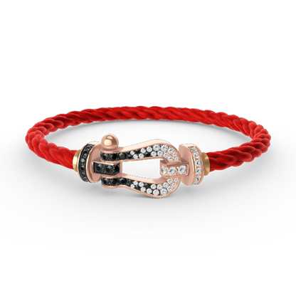 [Marins]FORCE LARGE HORSESHOE BLACK WHITE DIAMOND BRACELET ROSE GOLD
