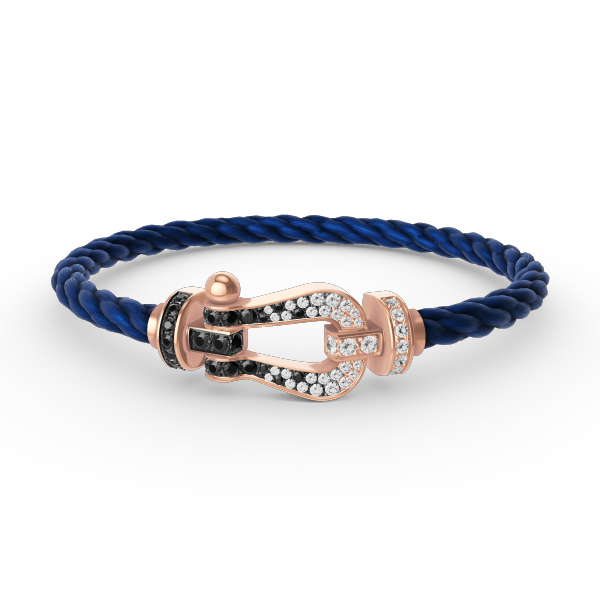 [Marins]FORCE LARGE HORSESHOE BLACK WHITE DIAMOND BRACELET ROSE GOLD