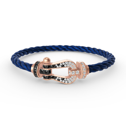 [Marins]FORCE LARGE HORSESHOE BLACK WHITE DIAMOND BRACELET ROSE GOLD